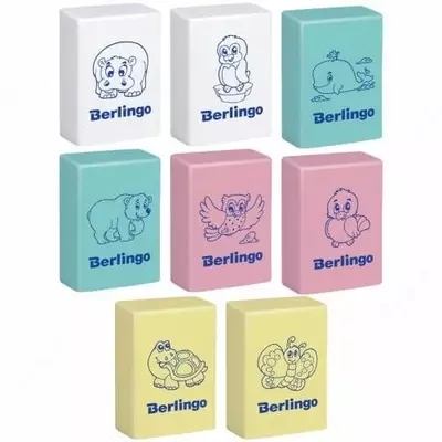Ластик Berlingo "Animals", прямоугольный, термопластичная резина, 28×18×10 мм