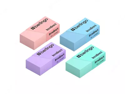 Ластик Berlingo "Glyph", Eco-PVC, картонный держатель, 45*32*11мм