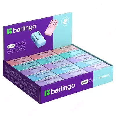 Ластик Berlingo "Glyph", Eco-PVC, картонный держатель, 45*32*11мм