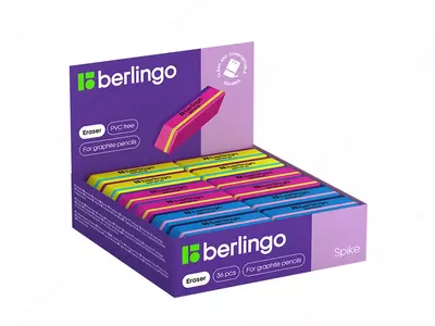 Ластик Berlingo "Spike", скошенный, термопластичная резина, 50*18*9мм