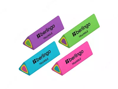 Berlingo "Triangle" uchburchak shakldagi termoplastik rezinali o‘chirg‘ich, 44×15×15 mm