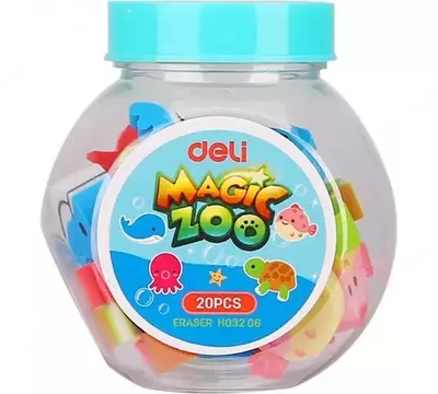 Ластик MagicZoo в тубе 20шт EH03206/20 Deli