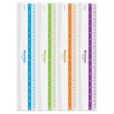 Линейка 15см Berlingo "Color", прозрачная