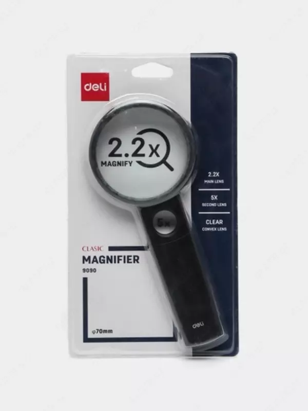 Лупа х2,2 D75 мм 9090 Deli