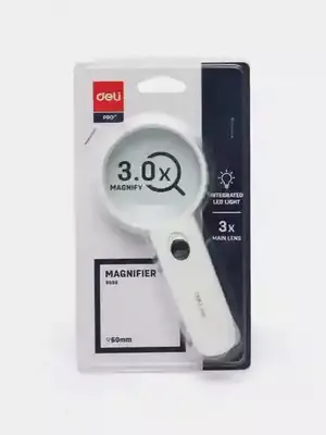 Лупа х3 с подсветкой 9098 Deli
