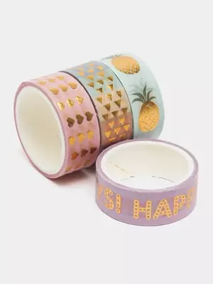 Набор клейких декоративных лент MESHU "Happy days", 4шт