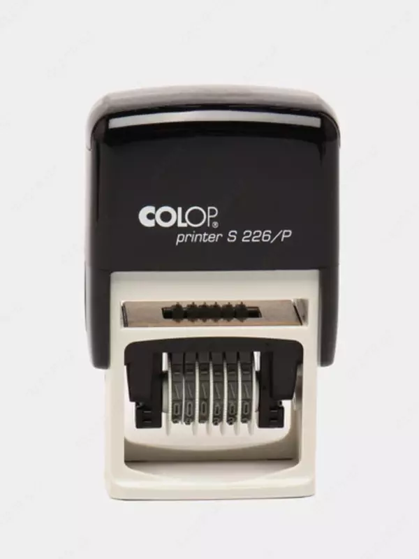 Нумератор+штамп Printer S 226/P (чр/сн-кр) Colop (6 знаков)+2 строки, 24*45 мм.