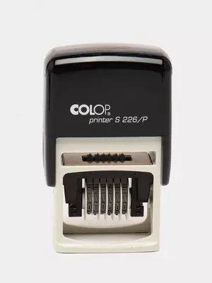 Нумератор+штамп Printer S 226/P (чр/сн-кр) Colop (6 знаков)+2 строки, 24*45 мм.