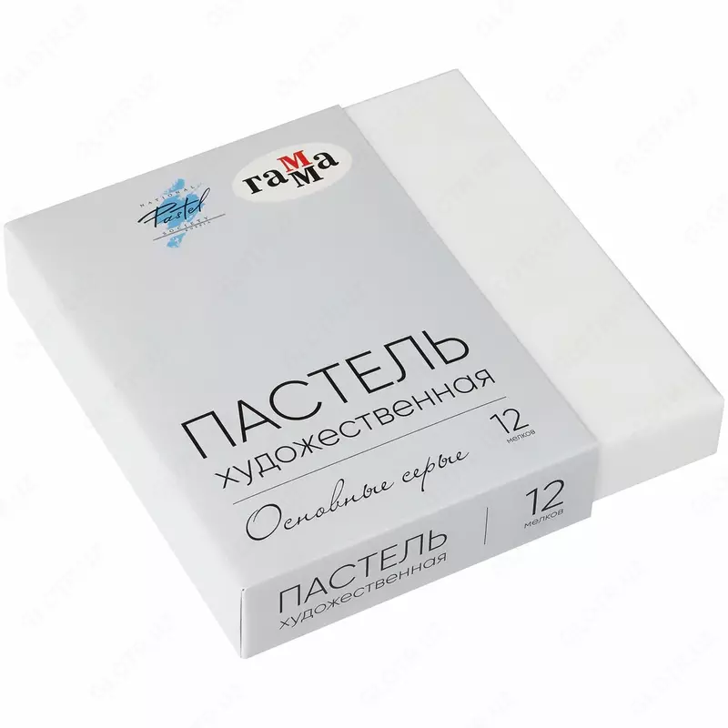 Пастель художественная Гамма, 12 серых цветов, картон. упак.