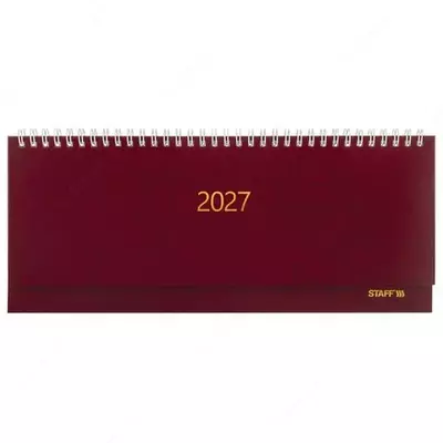 Планинг датированный 2026г., 64л., 285*100, бумвинил, BG, бордовый