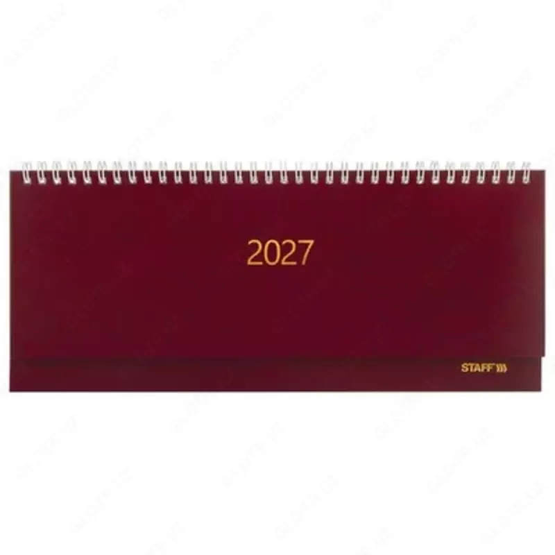 Планинг датированный 2026г., 64л., 285*100, бумвинил, BG, бордовый