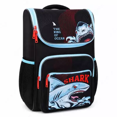 Ранец ArtSpace облегченный Happy School "Shark" 39*28*18см, 1 отделение, 4 кармана, анатомическая спинка
