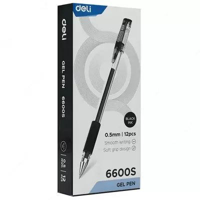 Ручка гелевая 6601(чр) Deli