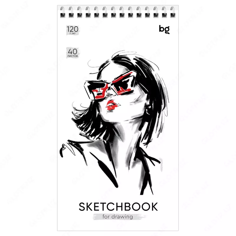 Скетчбук 40л. 105*195 на гребне BG "Fashion", 120г/м2