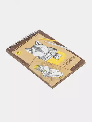 Скетчбук 40л. А5 на гребне ArtSpace "Craft style", 80г/м2, крафт