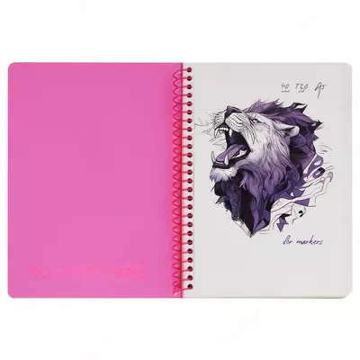 Скетчбук 40л., А5 BG "Neon. Pink", на гребне, маркерная бумага 120г/м2