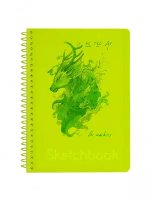 Скетчбук 40л., А5 BG "Neon. Yellow", на гребне, маркерная бумага 120г/м2