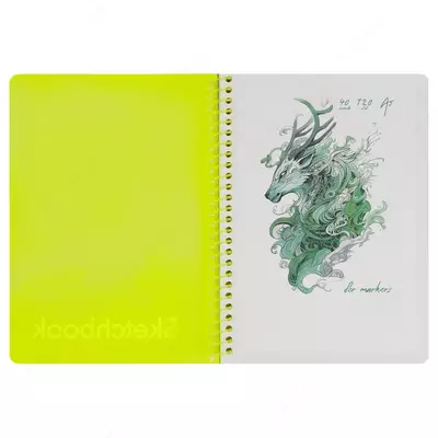 Скетчбук 40л., А5 BG "Neon. Yellow", на гребне, маркерная бумага 120г/м2