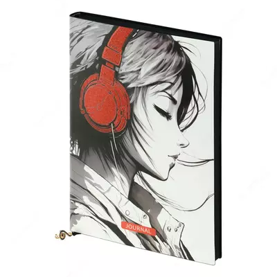 Скетчбук для рисования маркерами 50л. А5 на склейке MESHU "Girl and music", 90г/м2, soft touch