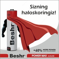 Батарейки BESHR POWER MAX ALKALINE AA 2В Только в розницу