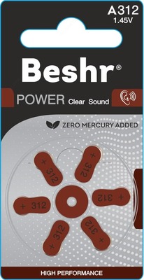 29 585 сум / шт. Батарейки для слуховых аппаратов от BESHR POWER CLEARSound