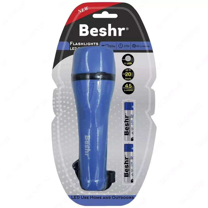 FLASHLIGHT LED TORCH PT1L2AA-2R6PBP