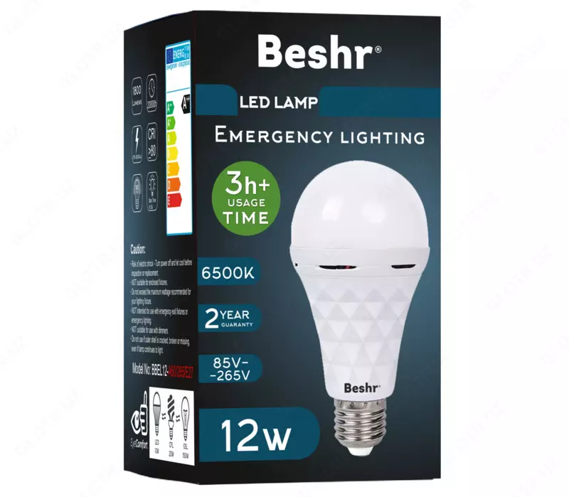 Beshr Led лампа с аккумулятором 12W (3часа)+