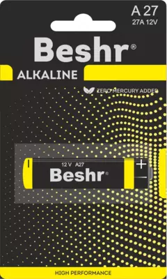  Батарейка щелочная  размер LR27  1 шт  Beshr Alkaline  12В напряжение  батарейки - 