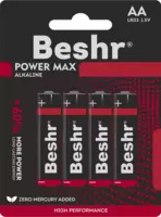   Batareykalar Beshr Power Max Alkaline  olchami AA  4 dona  alkalin batareyalar