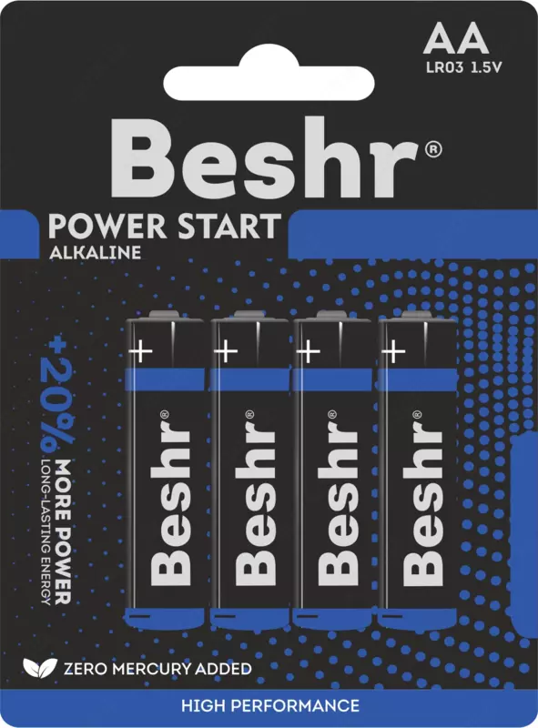   Batareykalar  olchami AA  4 dona  Beshr Power Start LR6  alkalin batareykalar