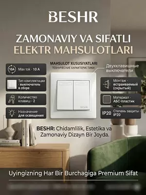 Выключатель двухклавишный внутренний (2204)