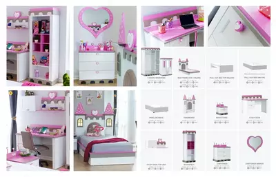 Комплект мебели Castle - Замок для принцессы от ALMILA (Турция) 🇹🇷 - Магазин турецкой детской мебели "ALMILA"