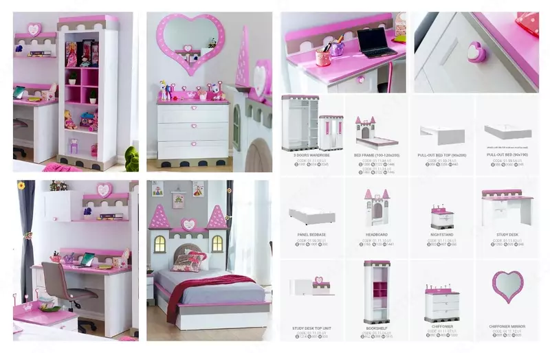 Комплект мебели Castle - Замок для принцессы от ALMILA (Турция) 🇹🇷 - Магазин турецкой детской мебели "ALMILA"