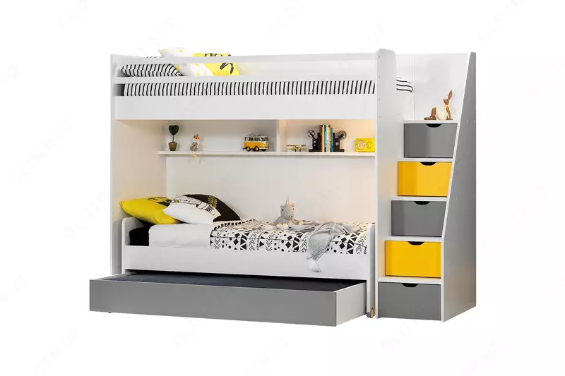 Двухъярусная кровать c лестницей из коллекции NEO 🇹🇷 с рабочей зоной