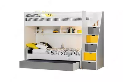Двухъярусная кровать c лестницей из коллекции NEO 🇹🇷 с рабочей зоной