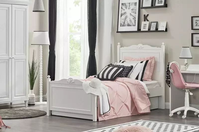 O'smirlar uchun to'shak Almila "Lora Karyola" 100 x 200 sm (Turkiya) Oq - по запросу