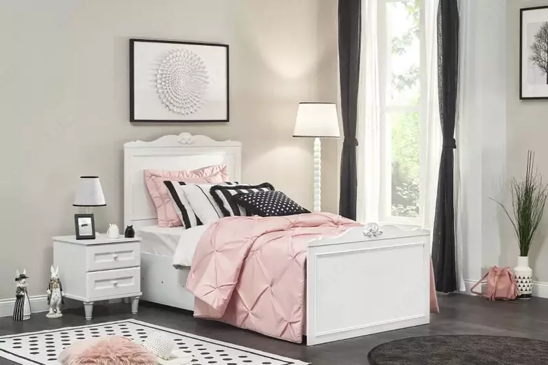 O'smirlar uchun to'shak Almila "Lora Bazalı Karyola" 100 x 200 sm (Turkiya) Oq - по запросу