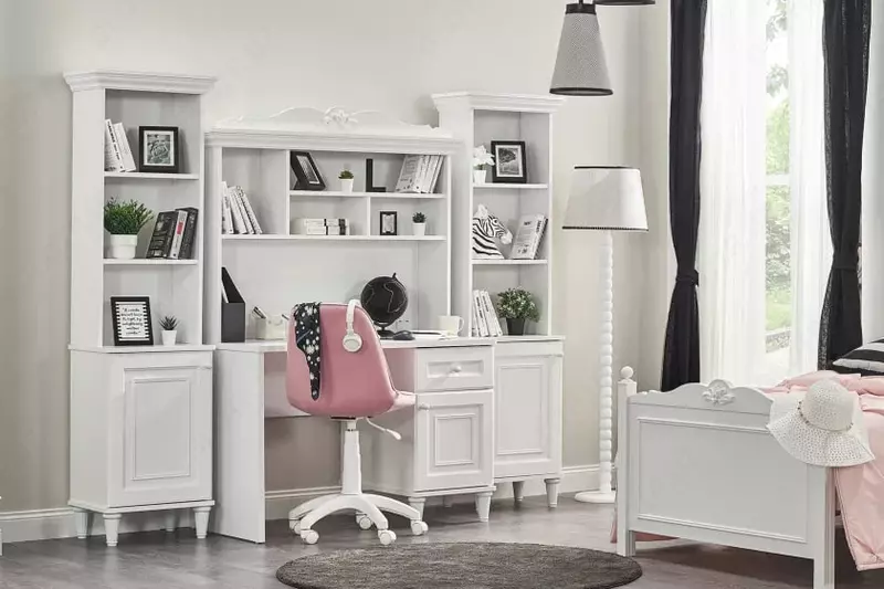 Настольный модуль Almila "Lora Study" 121.5 х 30.3 х 98.2 см (Турция) Белый Магазин турецкой детской мебели "ALMILA"