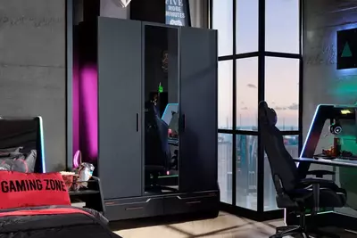 Трехдверный зеркальный шкаф Almila "Roox Raven" (Турция) Черный Только в розницу