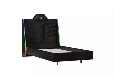 Кровать с подсветкой Almila "Roox Raven" 120 х 200 см (Турция) Черная