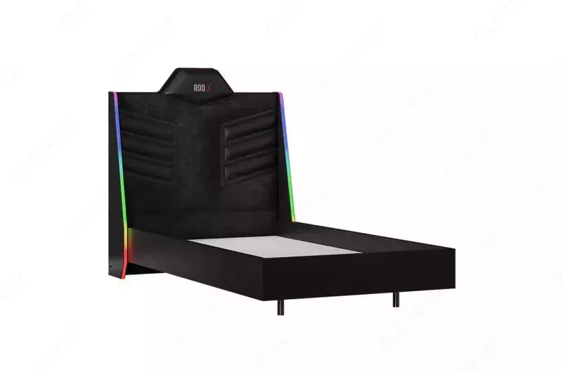 Yoritilgan karavot Almila "Roox Raven" 120 x 200 sm (Turkiya) Qora