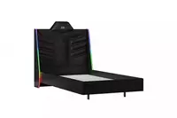 Yoritilgan karavot Almila "Roox Raven" 120 x 200 sm (Turkiya) Qora