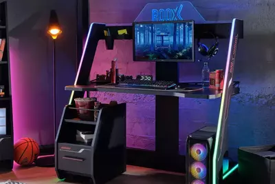 Игровой стол со светодиодами Almila "Roox Raven" 129.4 х 65.5 х 141.3 см (Турция) Черный Магазин турецкой детской мебели "ALMILA"