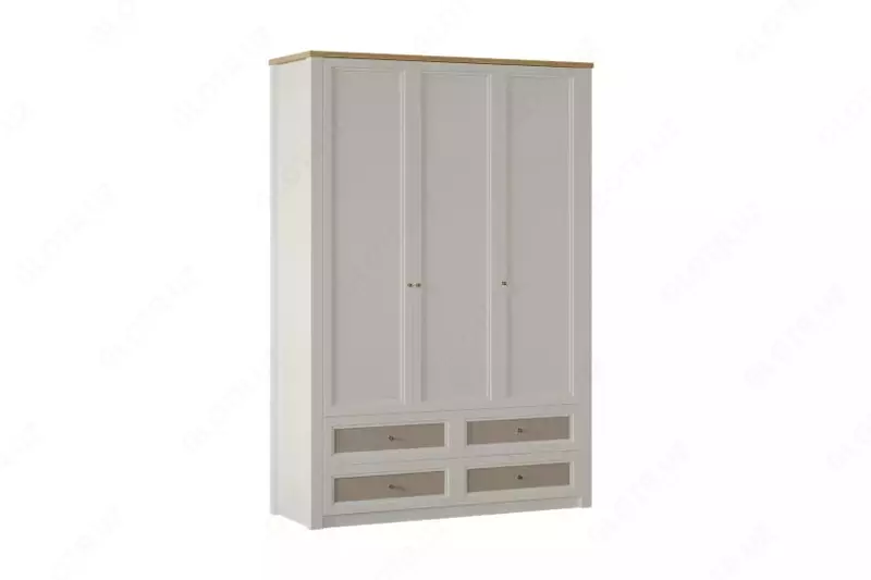 Трехдверный шкаф с выдвижными ящиками Almila "Corso" (Турция) Бежевый/Белый