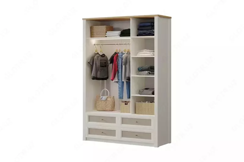 Трехдверный шкаф с выдвижными ящиками Almila "Corso" (Турция) Бежевый/Белый Только в розницу