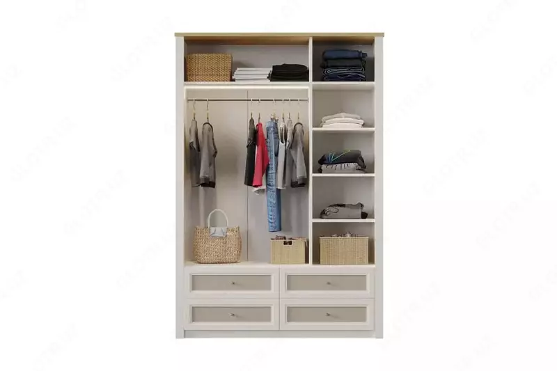 Трехдверный шкаф с выдвижными ящиками Almila "Corso" (Турция) Бежевый/Белый Магазин турецкой детской мебели "ALMILA"