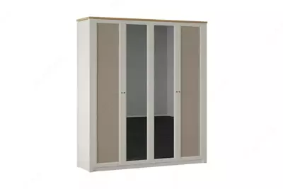 To'rt eshikli oynali shkaf Almila "Corso" (Turkiya) Bej/Oq