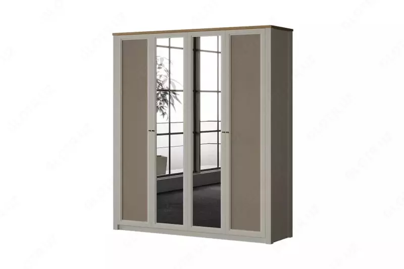 по запросу Четырехдверный зеркальный шкаф Almila "Corso" (Турция) Бежевый/Белый