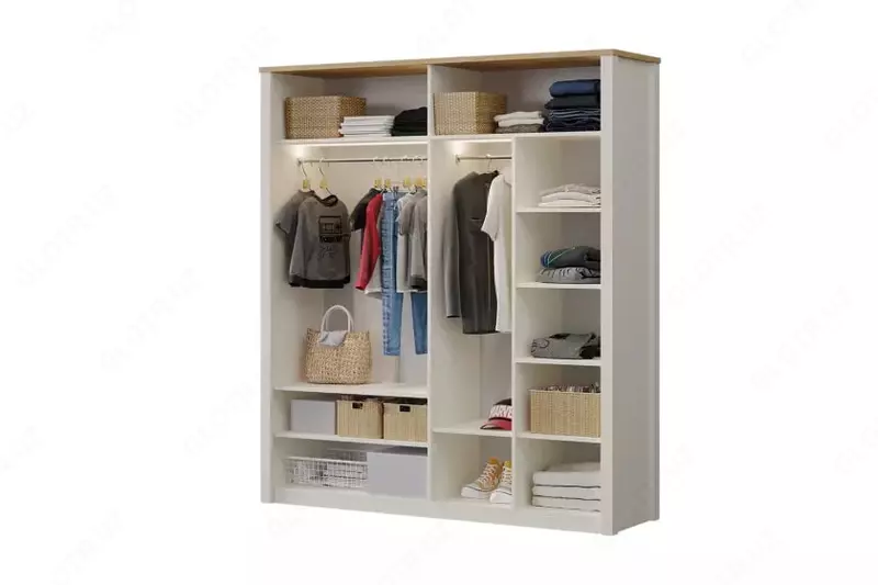 Четырехдверный зеркальный шкаф Almila "Corso" (Турция) Бежевый/Белый Только в розницу