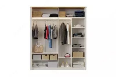 To'rt eshikli oynali shkaf Almila "Corso" (Turkiya) Bej/Oq